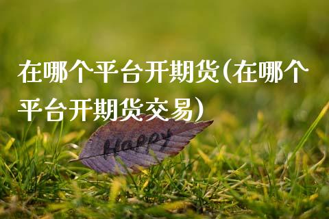 在哪个平台开期货(在哪个平台开期货交易)_https://www.zztgc.com_期货入门_第1张