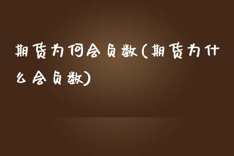 期货为何会负数(期货为什么会负数)_https://www.zztgc.com_期货入门_第1张