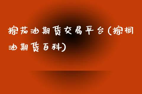 棕茄油期货交易平台(棕榈油期货百科)_https://www.zztgc.com_期货开户_第1张