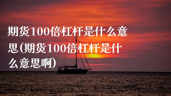 期货100倍杠杆是什么意思(期货100倍杠杆是什么意思啊)_https://www.zztgc.com_原油期货_第1张