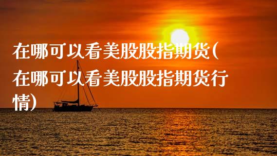 在哪可以看美股股指期货(在哪可以看美股股指期货行情)_https://www.zztgc.com_黄金期货_第1张