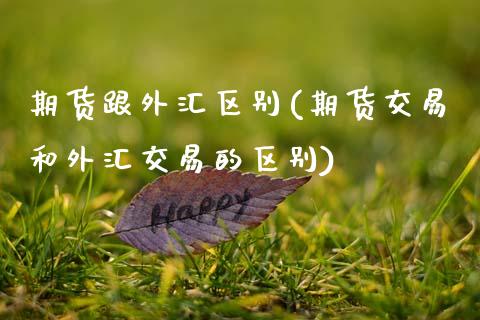 期货跟外汇区别(期货交易和外汇交易的区别)_https://www.zztgc.com_黄金期货_第1张