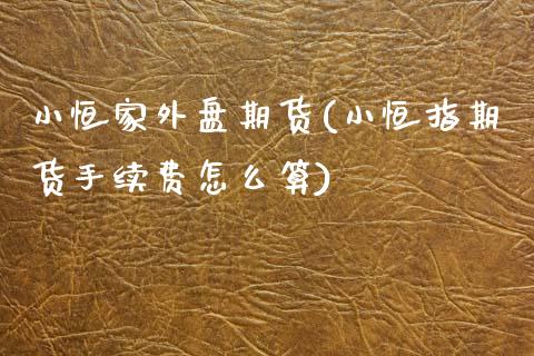 小恒家外盘期货(小恒指期货手续费怎么算)_https://www.zztgc.com_期货直播_第1张