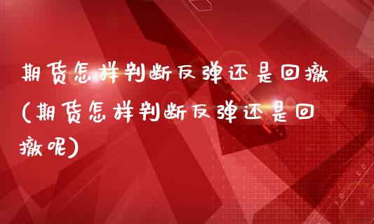 期货怎样判断反弹还是回撤(期货怎样判断反弹还是回撤呢)_https://www.zztgc.com_期货直播_第1张