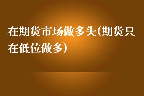 在期货市场做多头(期货只在低位做多)_https://www.zztgc.com_期货行情_第1张