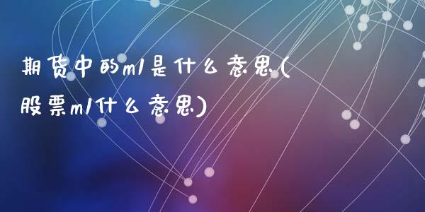 期货中的m1是什么意思(股票m1什么意思)_https://www.zztgc.com_期货行情_第1张
