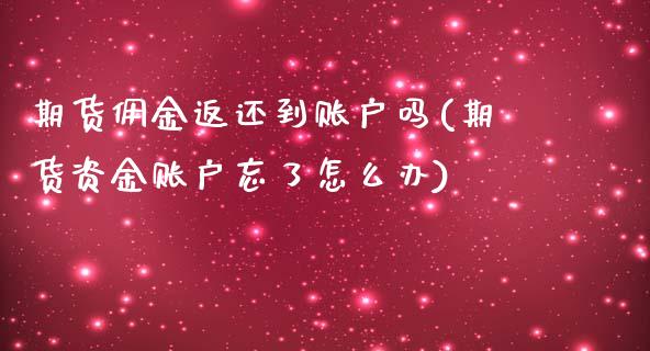 期货佣金返还到账户吗(期货资金账户忘了怎么办)_https://www.zztgc.com_期货直播_第1张