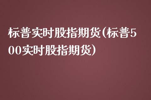 标普实时股指期货(标普500实时股指期货)_https://www.zztgc.com_期货直播_第1张
