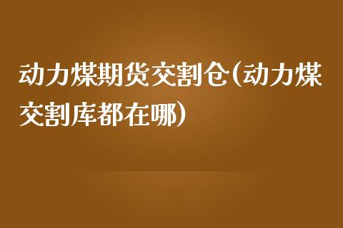 动力煤期货交割仓(动力煤交割库都在哪)_https://www.zztgc.com_期货行情_第1张