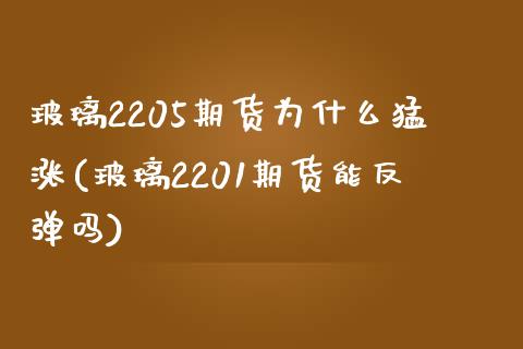 玻璃2205期货为什么猛涨(玻璃2201期货能反弹吗)_https://www.zztgc.com_原油期货_第1张