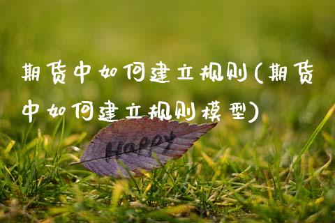 期货中如何建立规则(期货中如何建立规则模型)_https://www.zztgc.com_黄金期货_第1张