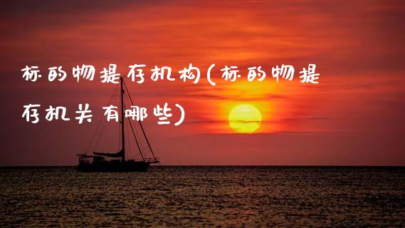 标的物提存机构(标的物提存机关有哪些)_https://www.zztgc.com_期货行情_第1张
