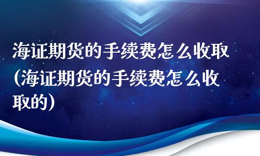 海证期货的手续费怎么收取(海证期货的手续费怎么收取的)_https://www.zztgc.com_期货直播_第1张