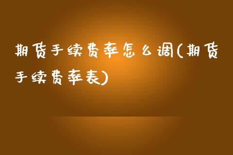 期货手续费率怎么调(期货手续费率表)_https://www.zztgc.com_期货开户_第1张