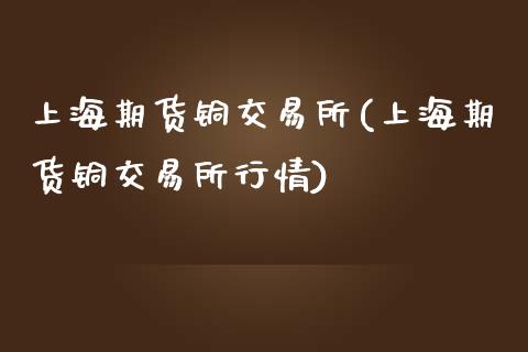 上海期货铜交易所(上海期货铜交易所行情)_https://www.zztgc.com_期货行情_第1张