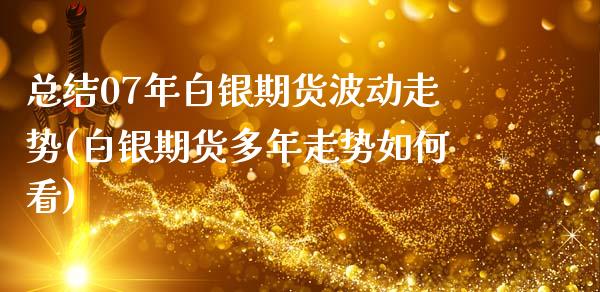 总结07年白银期货波动走势(白银期货多年走势如何看)_https://www.zztgc.com_期货直播_第1张