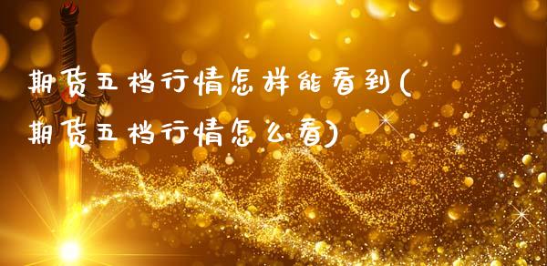 期货五档行情怎样能看到(期货五档行情怎么看)_https://www.zztgc.com_黄金期货_第1张