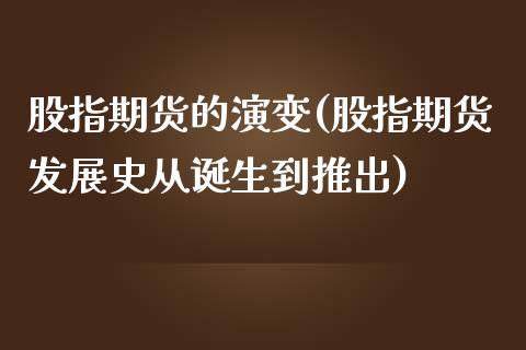 股指期货的演变(股指期货发展史从诞生到推出)_https://www.zztgc.com_期货入门_第1张