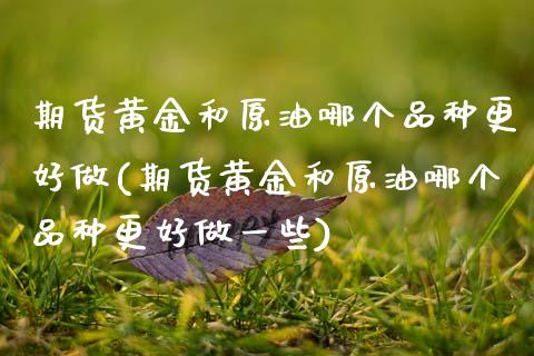 期货黄金和原油哪个品种更好做(期货黄金和原油哪个品种更好做一些)_https://www.zztgc.com_期货直播_第1张
