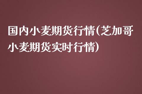 国内小麦期货行情(芝加哥小麦期货实时行情)_https://www.zztgc.com_期货行情_第1张