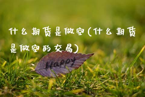 什么期货是做空(什么期货是做空的交易)_https://www.zztgc.com_期货直播_第1张