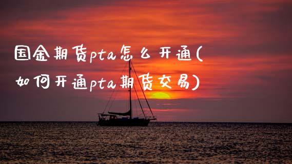 国金期货pta怎么开通(如何开通pta期货交易)_https://www.zztgc.com_期货行情_第1张