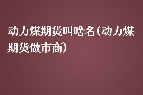动力煤期货名(动力煤期货做市商)_https://www.zztgc.com_黄金期货_第1张
