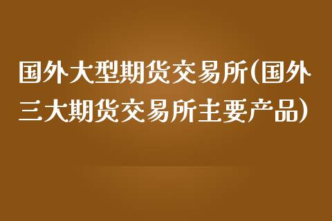 国外大型期货交易所(国外三大期货交易所主要产品)_https://www.zztgc.com_期货入门_第1张