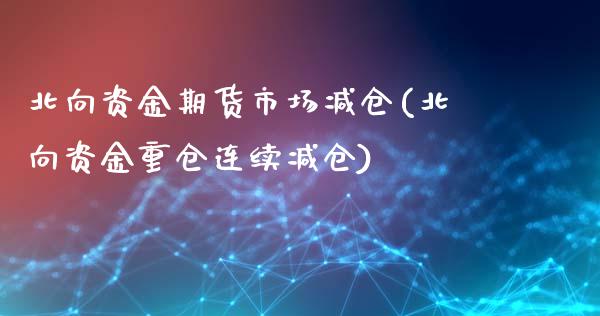 北向资金期货市场减仓(北向资金重仓连续减仓)_https://www.zztgc.com_期货行情_第1张