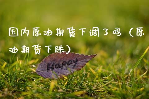国内原油期货下调了吗（原油期货下跌）_https://www.zztgc.com_期货行情_第1张