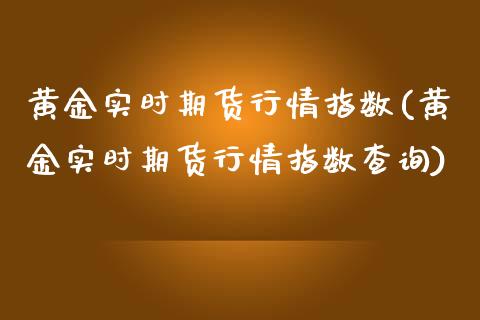 黄金实时期货行情指数(黄金实时期货行情指数查询)_https://www.zztgc.com_黄金期货_第1张
