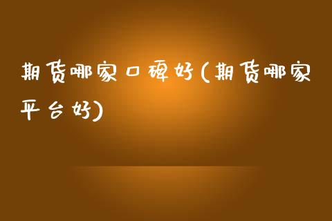 期货哪家口碑好(期货哪家平台好)_https://www.zztgc.com_期货开户_第1张