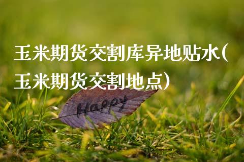 玉米期货交割库异地贴水(玉米期货交割地点)_https://www.zztgc.com_期货开户_第1张