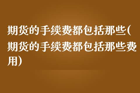 期货的手续费都包括那些(期货的手续费都包括那些费用)_https://www.zztgc.com_期货直播_第1张