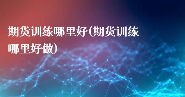 期货训练哪里好(期货训练哪里好做)_https://www.zztgc.com_原油期货_第1张