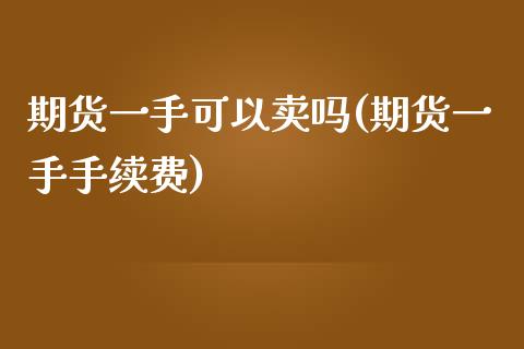 期货一手可以卖吗(期货一手手续费)_https://www.zztgc.com_期货入门_第1张