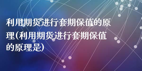 利用期货进行套期保值的原理(利用期货进行套期保值的原理是)_https://www.zztgc.com_期货直播_第1张