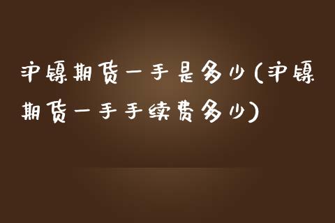 沪镍期货一手是多少(沪镍期货一手手续费多少)_https://www.zztgc.com_原油期货_第1张