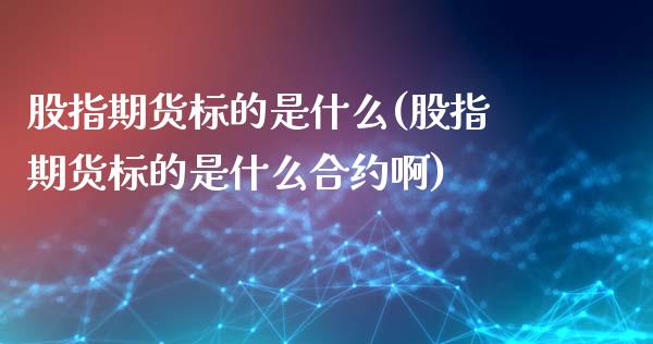 股指期货标的是什么(股指期货标的是什么合约啊)_https://www.zztgc.com_期货入门_第1张