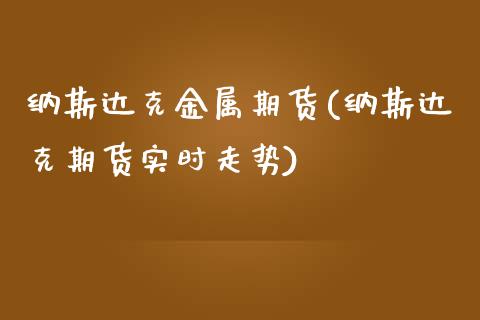 纳斯达克金属期货(纳斯达克期货实时走势)_https://www.zztgc.com_黄金期货_第1张