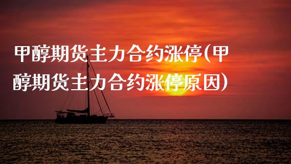 甲醇期货主力合约涨停(甲醇期货主力合约涨停原因)_https://www.zztgc.com_期货开户_第1张