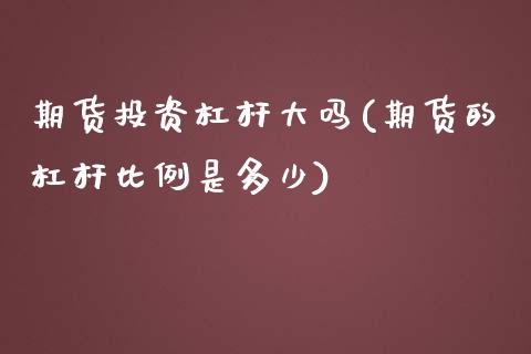 期货投资杠杆大吗(期货的杠杆比例是多少)_https://www.zztgc.com_期货直播_第1张