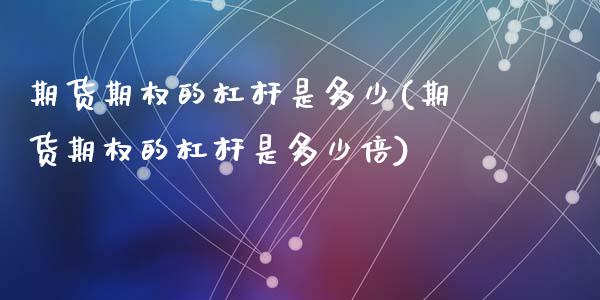 期货期权的杠杆是多少(期货期权的杠杆是多少倍)_https://www.zztgc.com_期货行情_第1张
