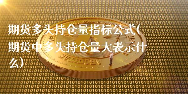 期货多头持仓量指标公式(期货中多头持仓量大表示什么)_https://www.zztgc.com_期货入门_第1张