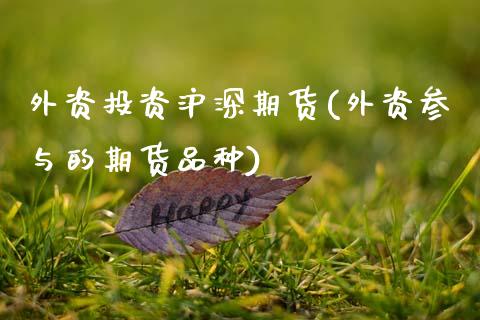 外资投资沪深期货(外资参与的期货品种)_https://www.zztgc.com_期货行情_第1张