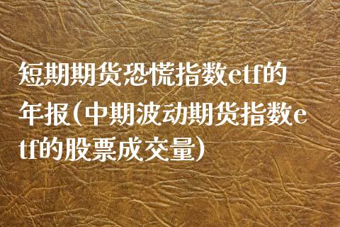 短期期货恐慌指数etf的年报(中期波动期货指数etf的股票成交量)_https://www.zztgc.com_期货行情_第1张