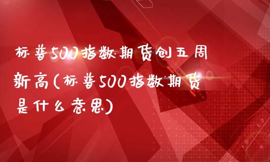 标普500指数期货创五周新高(标普500指数期货是什么意思)_https://www.zztgc.com_期货行情_第1张