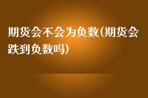 期货会不会为负数(期货会跌到负数吗)_https://www.zztgc.com_黄金期货_第1张
