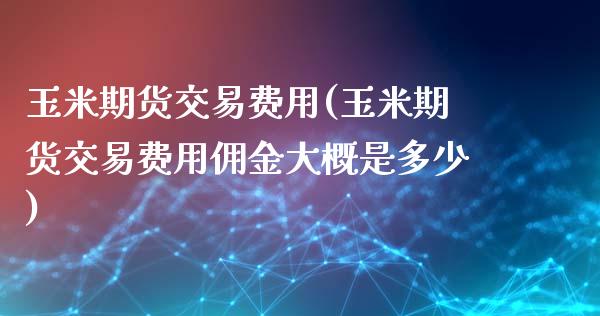 玉米期货交易费用(玉米期货交易费用佣金大概是多少)_https://www.zztgc.com_黄金期货_第1张