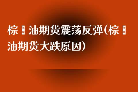 棕榈油期货震荡反弹(棕榈油期货大跌原因)_https://www.zztgc.com_黄金期货_第1张